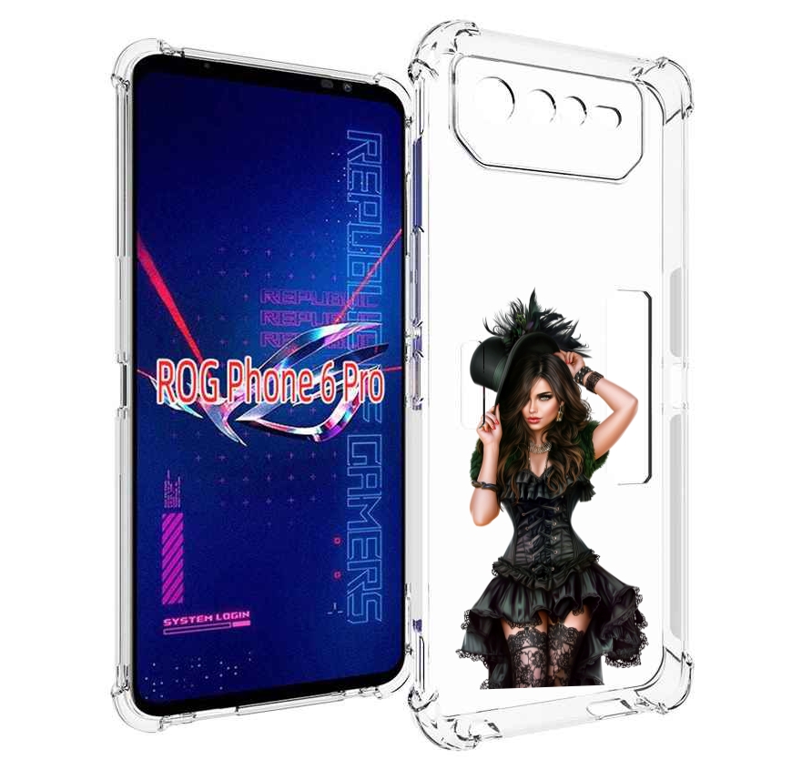 

Чехол MyPads стройная-девушка-в-черном-платье для Asus ROG Phone 6 Pro, Прозрачный, Tocco