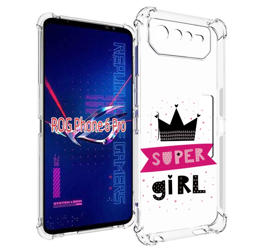 

Чехол MyPads супер-девчонка женский для Asus ROG Phone 6 Pro, Прозрачный, Tocco