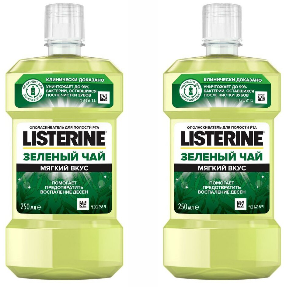 фото Ополаскиватель johnson's listerine зеленый чай 250 мл 2 шт