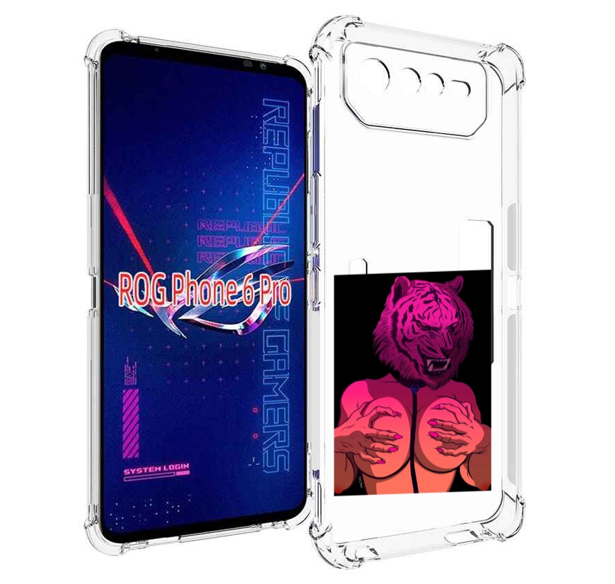 

Чехол MyPads тигр с секретом женский для Asus ROG Phone 6 Pro, Прозрачный, Tocco