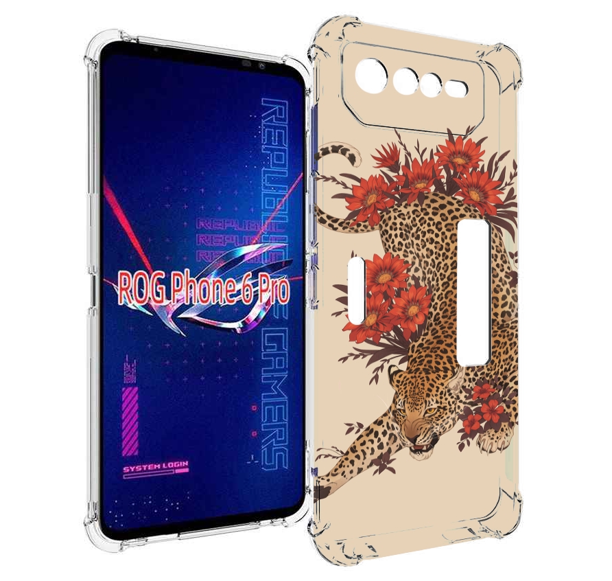

Чехол MyPads тигр-из-цветов для Asus ROG Phone 6 Pro, Прозрачный, Tocco