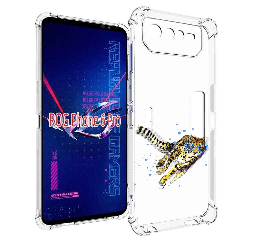 

Чехол MyPads гепард в очках для Asus ROG Phone 6 Pro, Прозрачный, Tocco