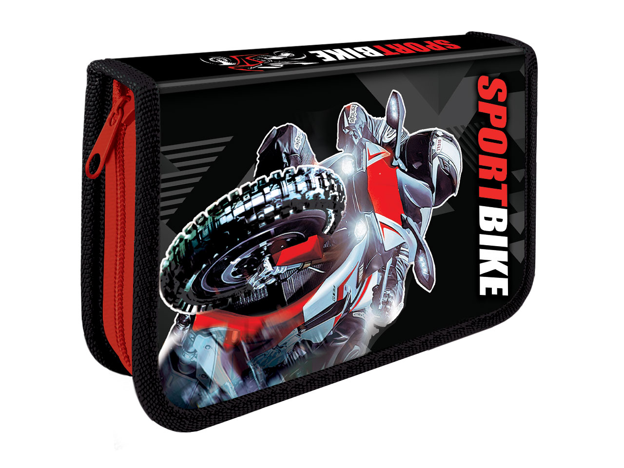 

Пенал Пчелка sport bike 2023 1 секция 190х15, Разноцветный, ПО-02/sb