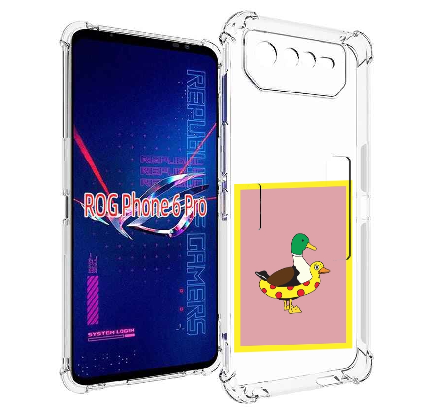 

Чехол MyPads утка в круге надувном для Asus ROG Phone 6 Pro, Прозрачный, Tocco