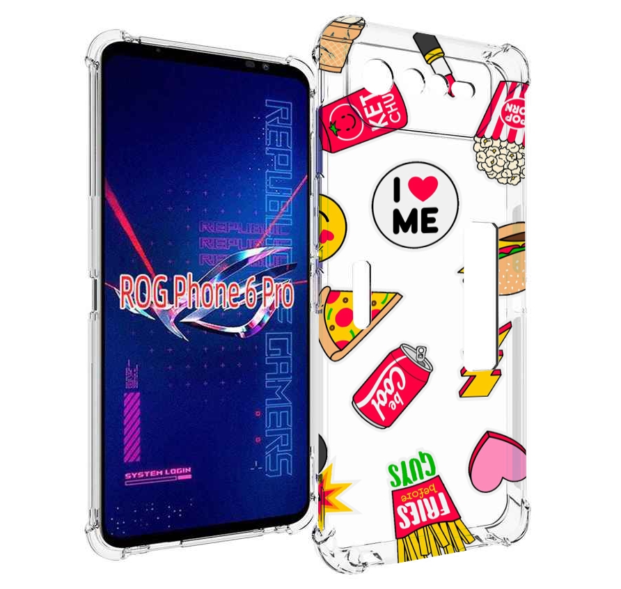 

Чехол MyPads фаст-фуд для Asus ROG Phone 6 Pro, Прозрачный, Tocco