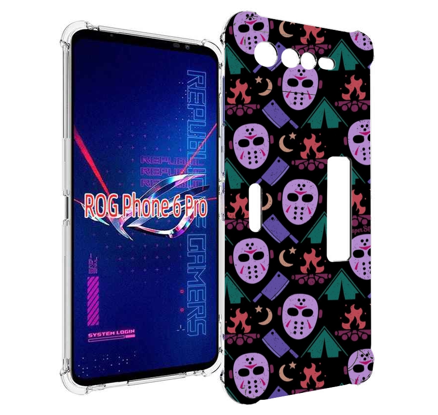 

Чехол MyPads фиолетовые маски для Asus ROG Phone 6 Pro, Прозрачный, Tocco