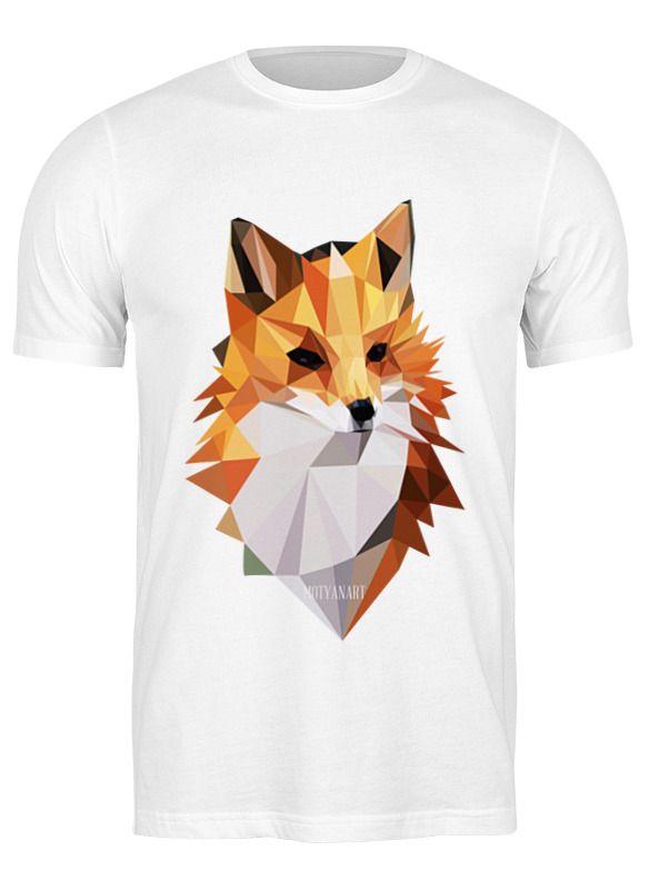 

Футболка мужская Printio Poly fox белая M, Белый, Poly fox