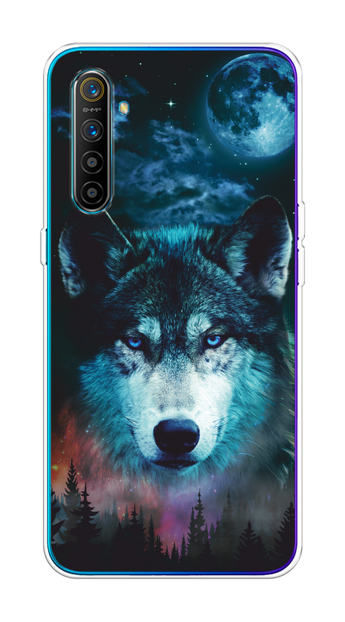 

Чехол на Realme XT "Лунный волк", Бирюзовый;розовый;синий, 251450-1