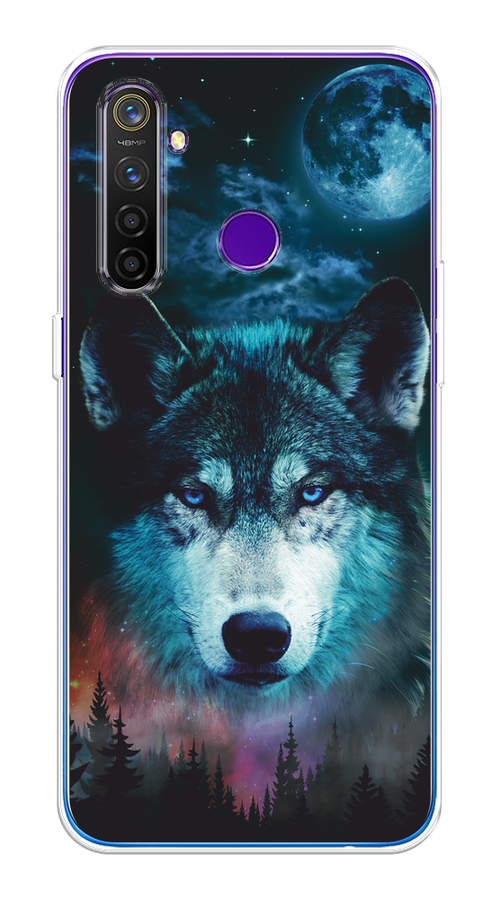 

Чехол на Realme 5 Pro "Лунный волк", Бирюзовый;розовый;синий, 251650-1