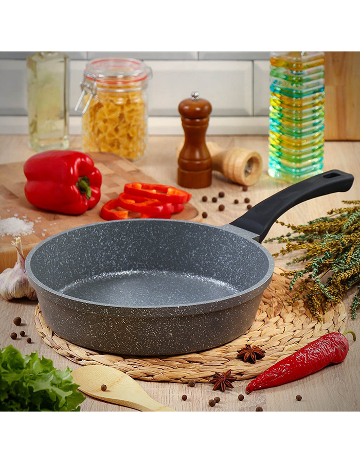 

Сковорода антипригарная Гурман Estima, алюминиевая, 28 см, 430988]SCT, Серый