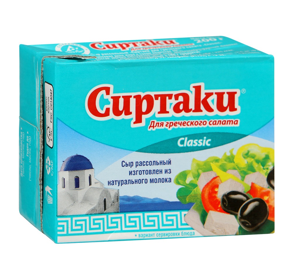 

Сыр Сиртаки Фета Классик для греческого салата 35% 200г