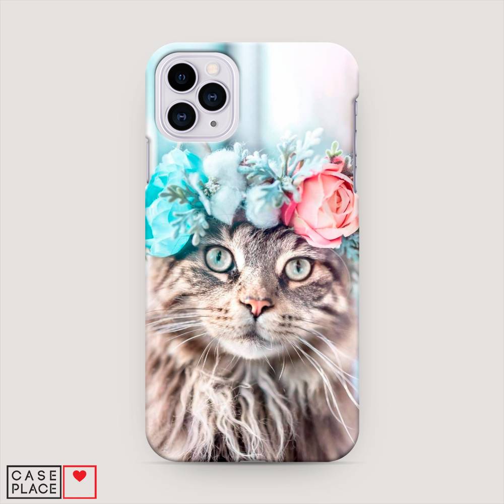 

Пластиковый чехол "Кот в венке" на Apple iPhone 11 Pro Max, 12220-1