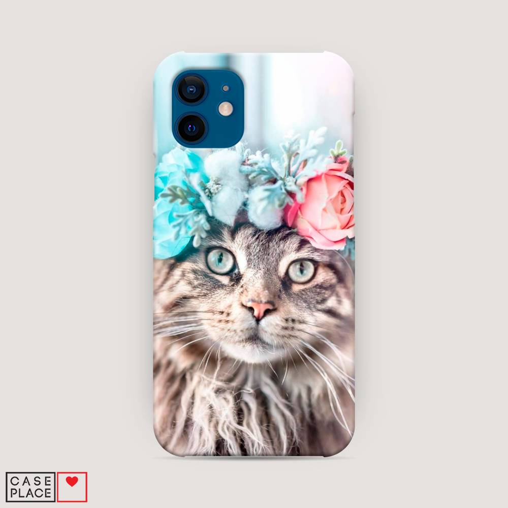 

Пластиковый чехол "Кот в венке" на Apple iPhone 12, 12520-1