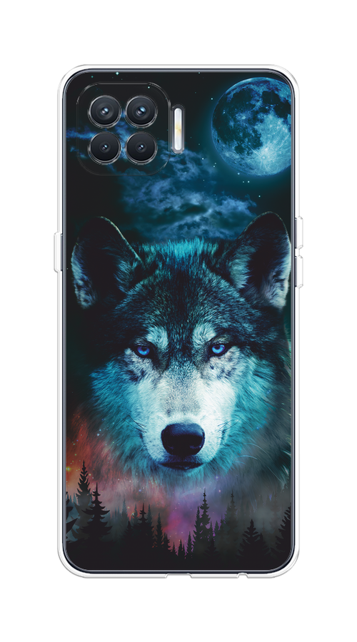 

Чехол на Oppo Reno 4 Lite/A93 "Лунный волк", Бирюзовый;розовый;синий, 255350-1