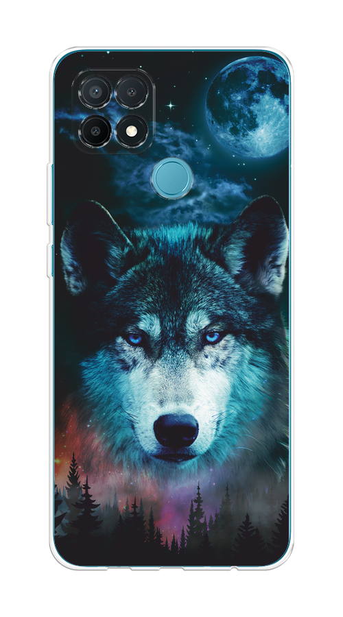 

Чехол на Oppo A15/A15s "Лунный волк", Бирюзовый;розовый;синий, 255650-1