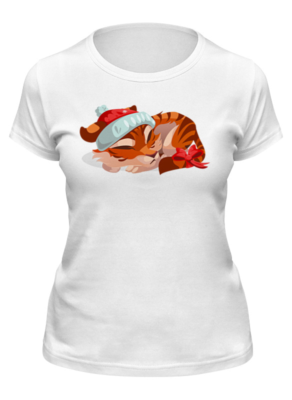 

Футболка женская Printio Новогодняя .год тигра. белая S, Белый, Новогодняя .год тигра.