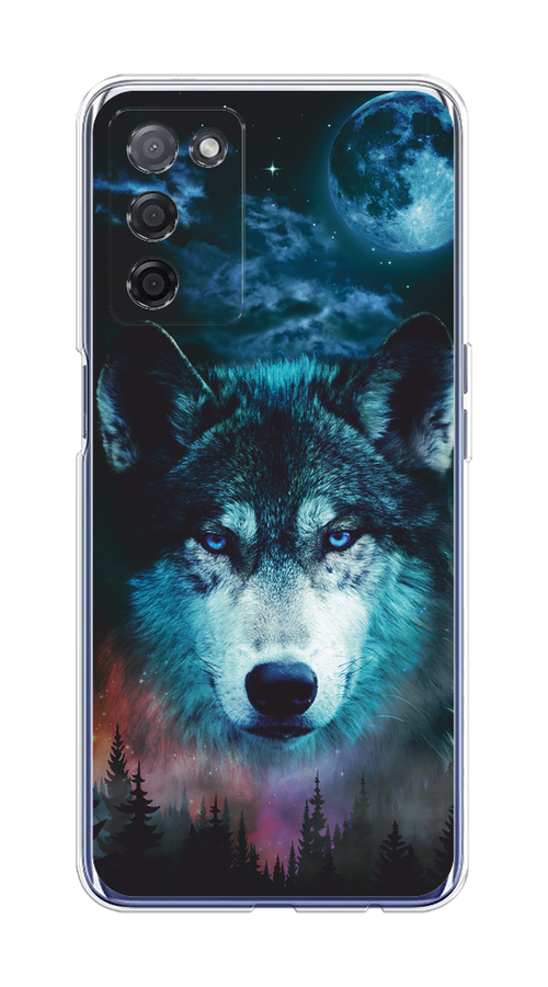 

Чехол на Oppo A55 5G "Лунный волк", Бирюзовый;розовый;синий, 256250-1