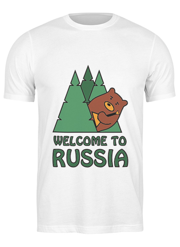 

Футболка мужская Printio Welcome to russia белая M, Белый, Welcome to russia