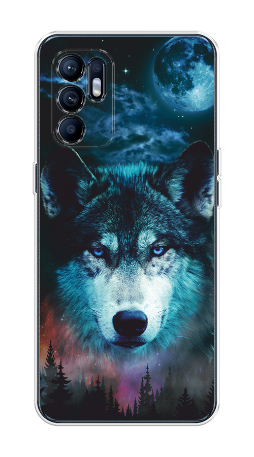 

Чехол на Oppo Reno 6 4G "Лунный волк", Бирюзовый;розовый;синий, 257850-1