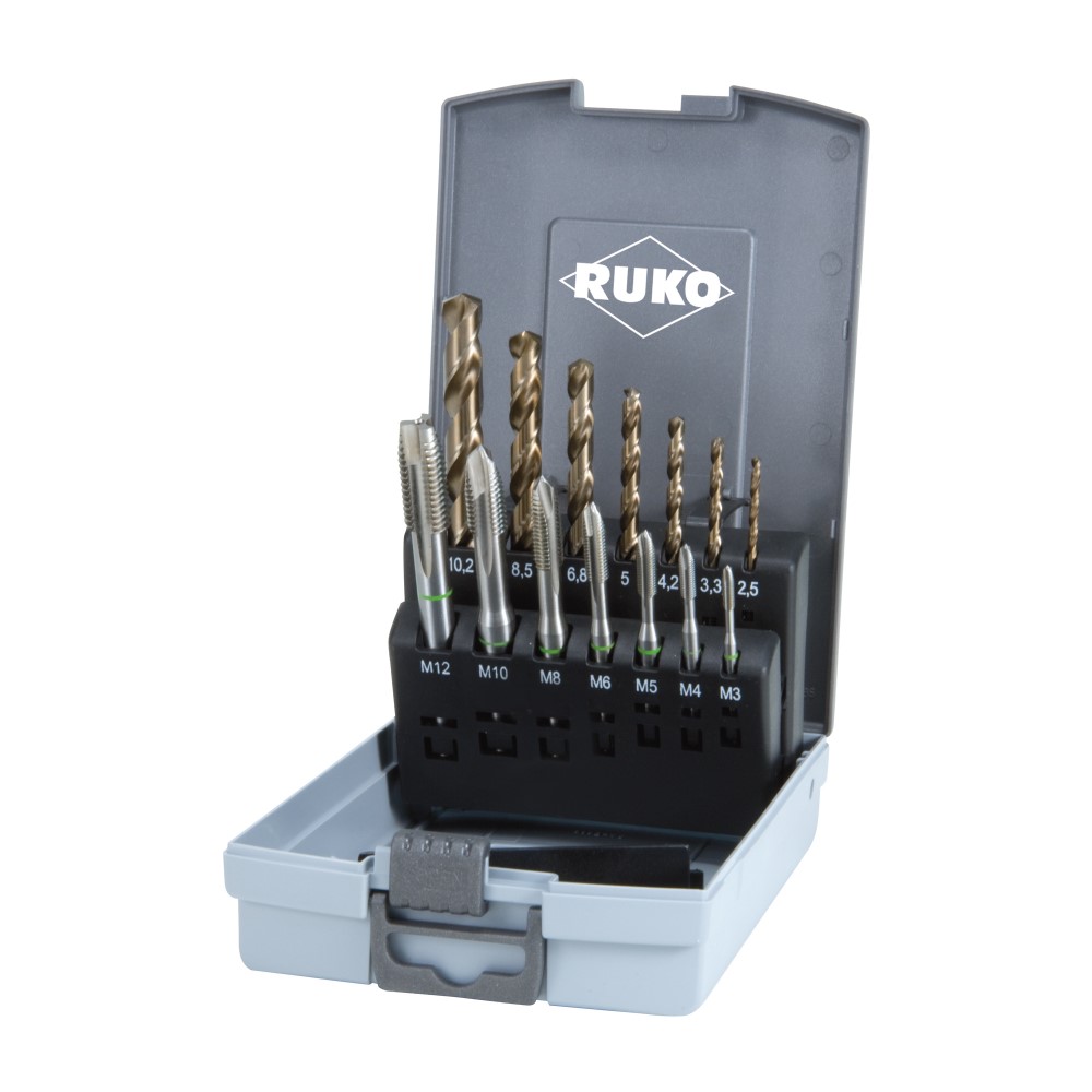 

Набор машинных метчиков Ruko M3-М12 мм HSSE-Co5 14пр 245051RO