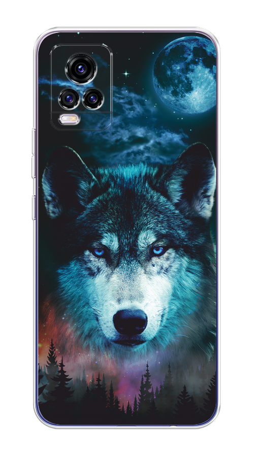 

Чехол на Vivo V20 "Лунный волк", Бирюзовый;розовый;синий, 263350-1