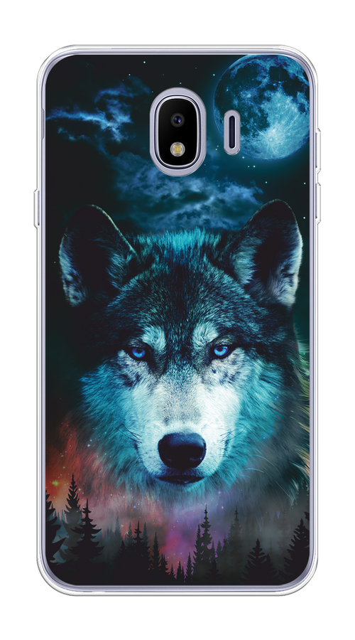 

Чехол на Samsung Galaxy J4 "Лунный волк", Бирюзовый;розовый;синий, 26450-1