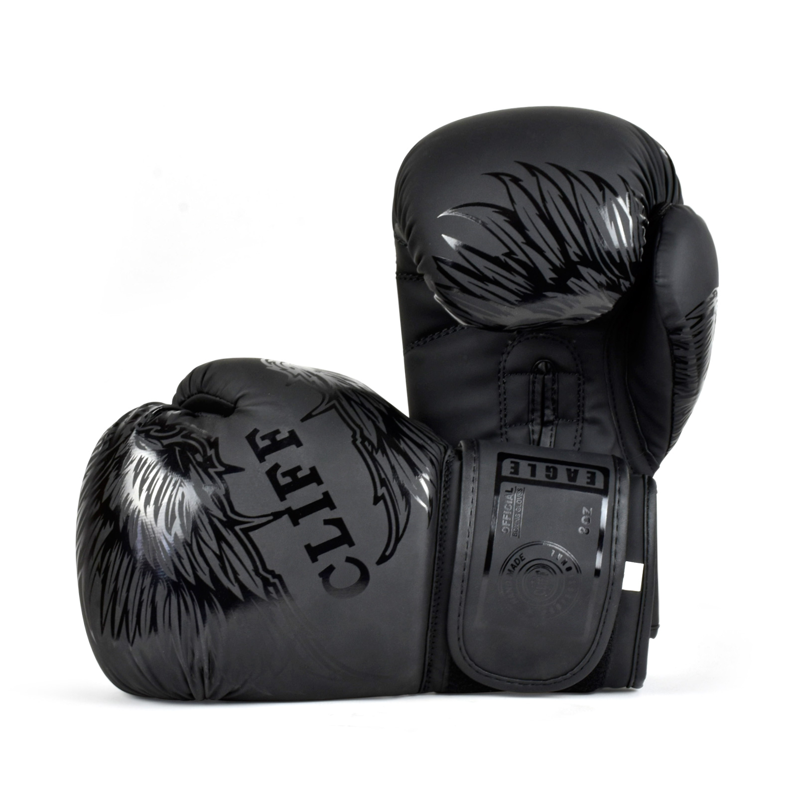 Перчатки боксёрские CLIFF EAGLE, FLEX, 8 унций, матовые, черные
