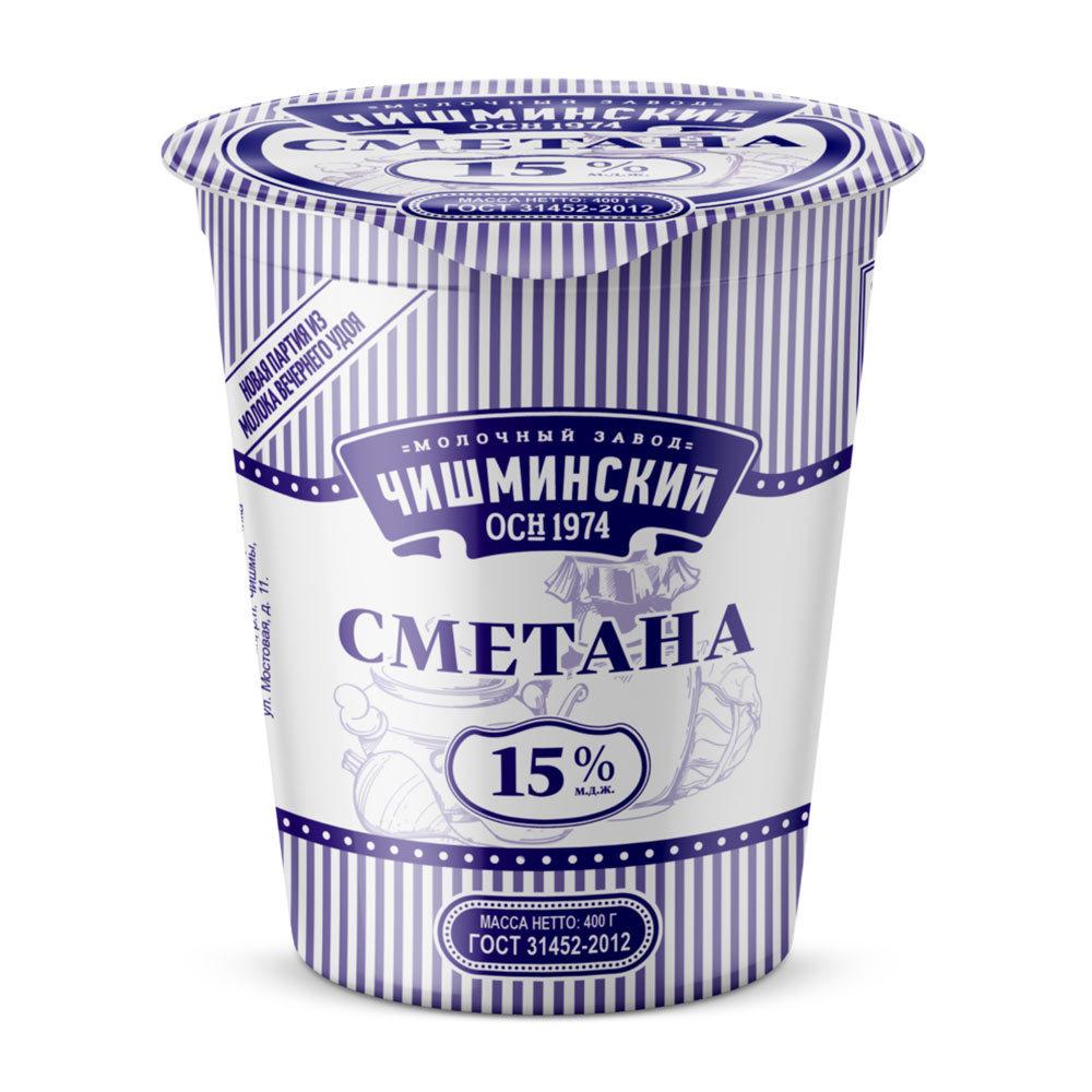 

Сметана Молочный завод Чишминский 15% 400 г