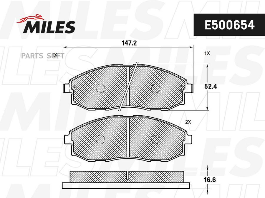 

Колодки тормозные передние (Смесь CERAMIC) HYUNDAI H-1/STAREX 2.4-2.5D 97- ( MILES E500654