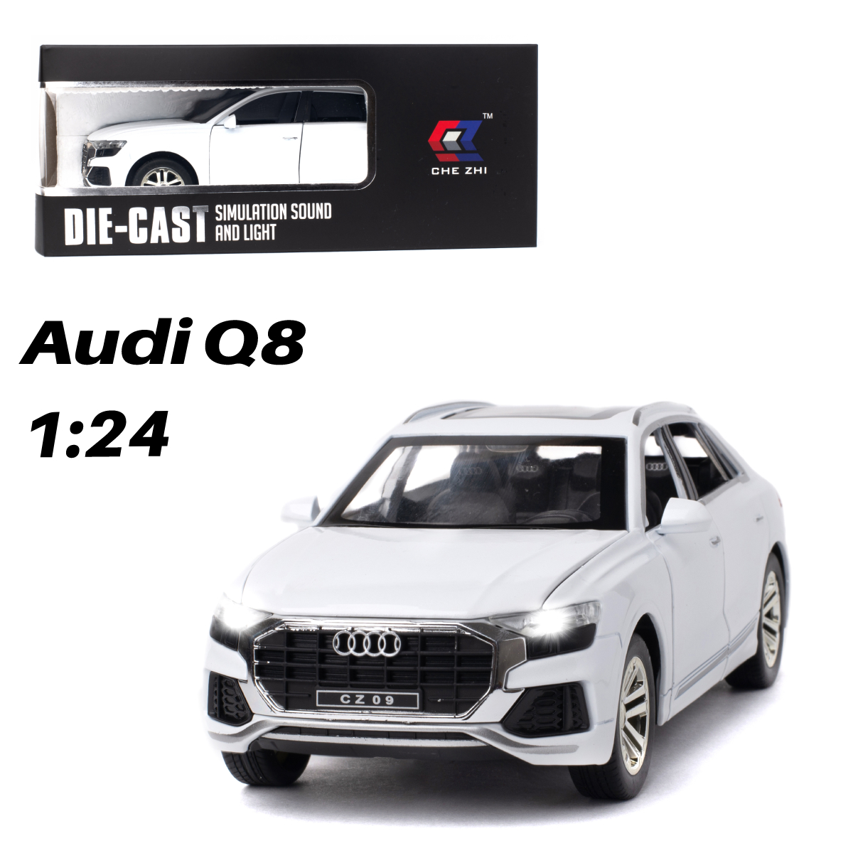 фото Машинка chezhi audi q8 1:24, cz114w che zhi