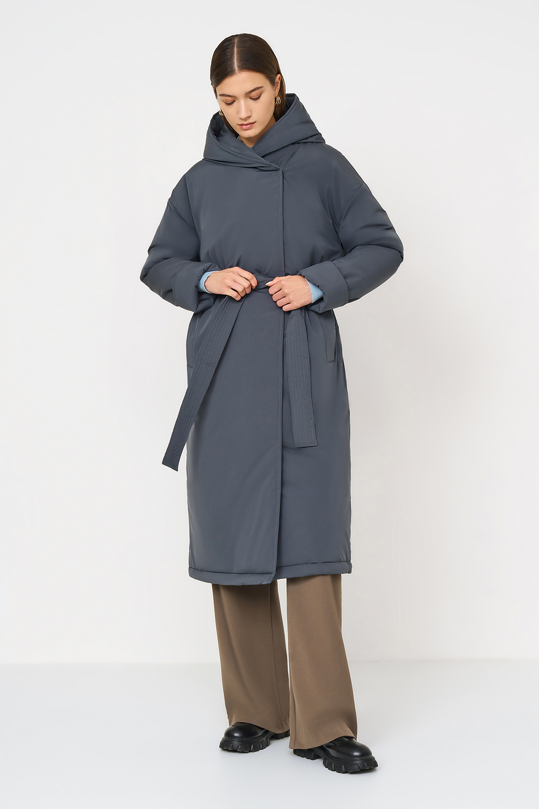 

Пальто женское Baon B0523508 серое 2XL, Серый, B0523508