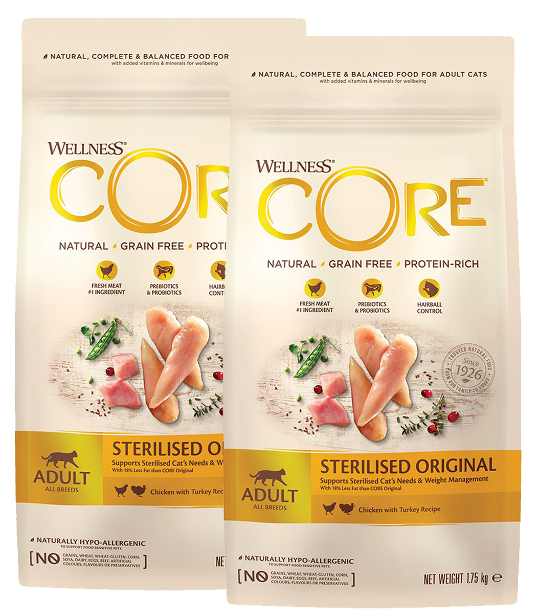 

CORE CORE ORIGINAL CAT ADULT STERILISED беззерновой для взрослых кастрированных котов и ст