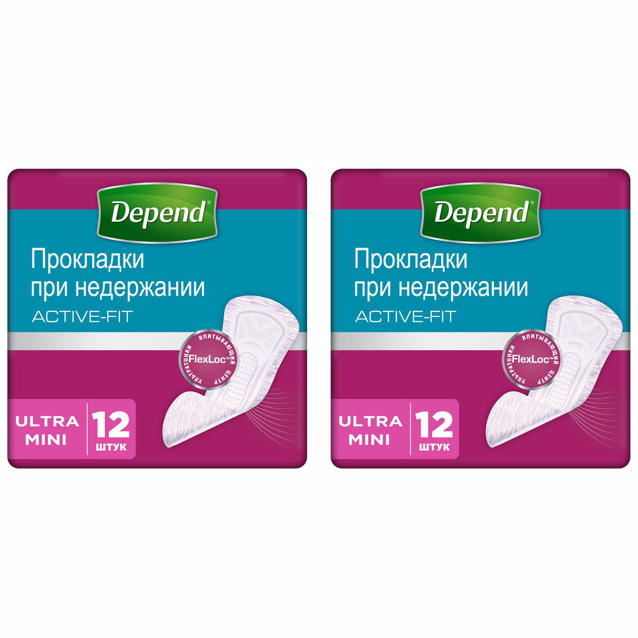 фото Прокладки при недержании depend мини 12шт 2 шт в наборе