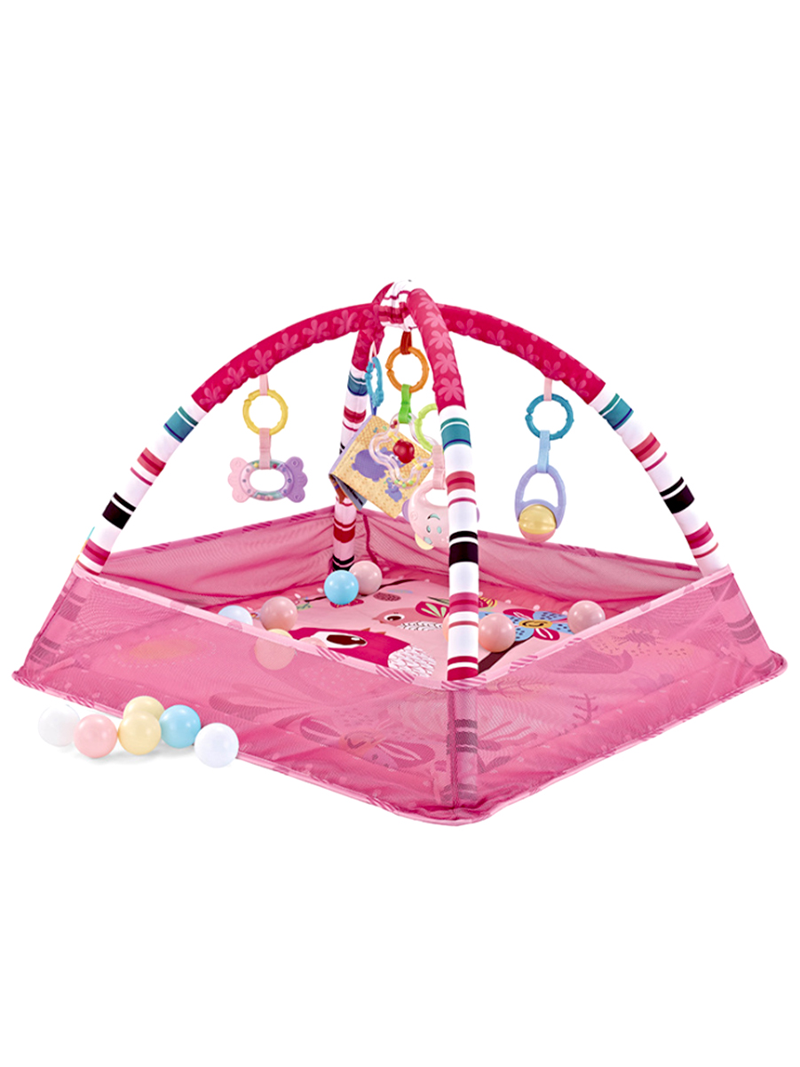 фото Детский развивающий коврик, розовый, квадратный 80х80 d00385 urm