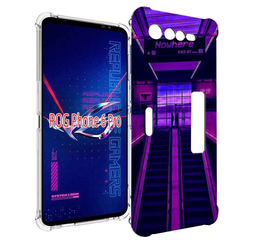 

Чехол MyPads фиолетовый эскалатор для Asus ROG Phone 6 Pro, Прозрачный, Tocco