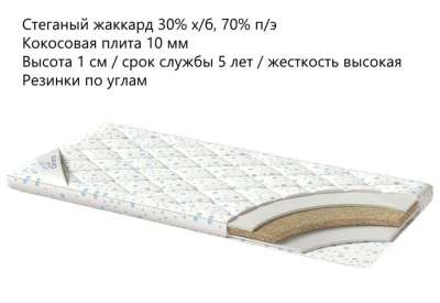 

Наматрасник-топпер Corretto Coco 1 80х180, Белый