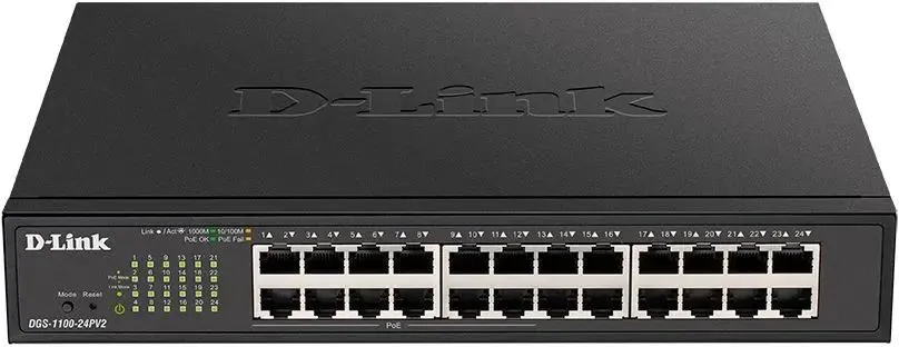 

Коммутатор D-Link DGS-1100-24PV2/A черный, DGS-1100-24PV2/A