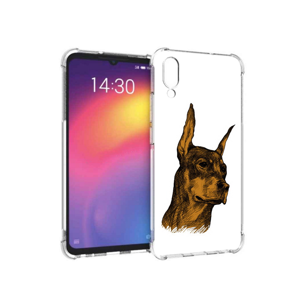 

Чехол MyPads Tocco для Meizu Note 9 скетч доберман (PT134513.88.605), Прозрачный, Tocco