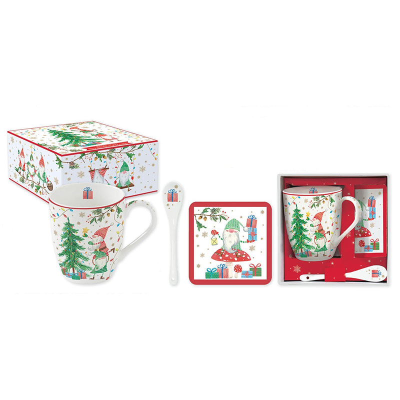 

Кружка Easy Life Ready for Christmas с ложкой и подставкой