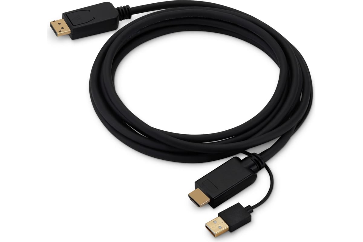 

Кабель Buro HDMI - DisplayPort, 3м черный, HDMI-DP-3M