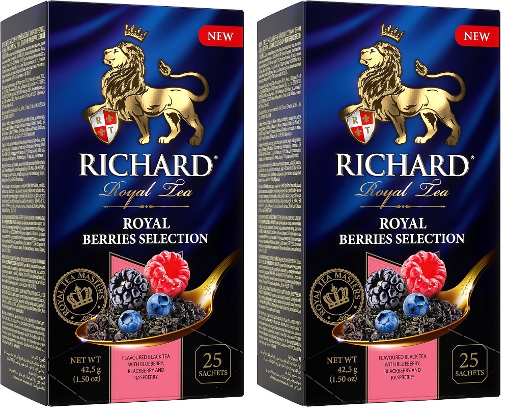 Richard royal warming berries. Чай Richard Royal Berries selection 25 пак. Richard чай Berries selection 25 пакетов 6 уп. Richard Royal Berries чай черный черника малина 25 саше. Чай Richard Royal Candy Pear пак. 12х25х1,5г..