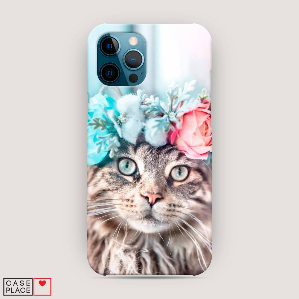 

Пластиковый чехол "Кот в венке" на Apple iPhone 12 Pro Max, 12720-1
