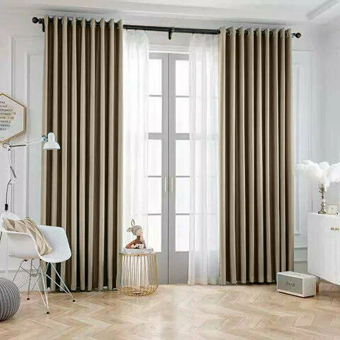 

Комплект Штор Sofa Home Блэкаут/ Blackout 400х270 см, Бежевый на люверсах, 317925615