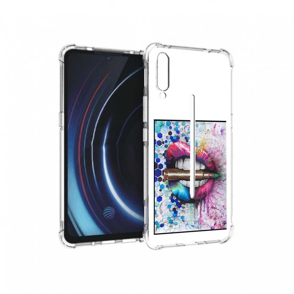 

Чехол MyPads Tocco для Vivo iQOO разноцветные губы с пулей (PT226955.389.571), Прозрачный, Tocco