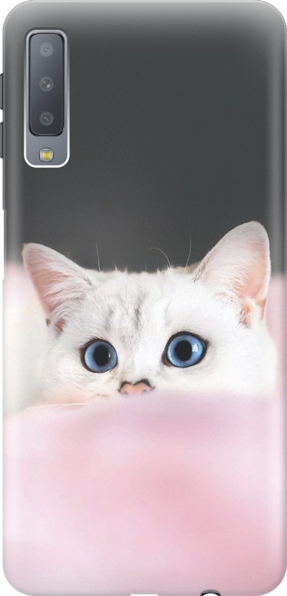 

Чехол на Samsung Galaxy A7 (2018) с принтом "Кот на розовом пледе", Белый;розовый, 2304