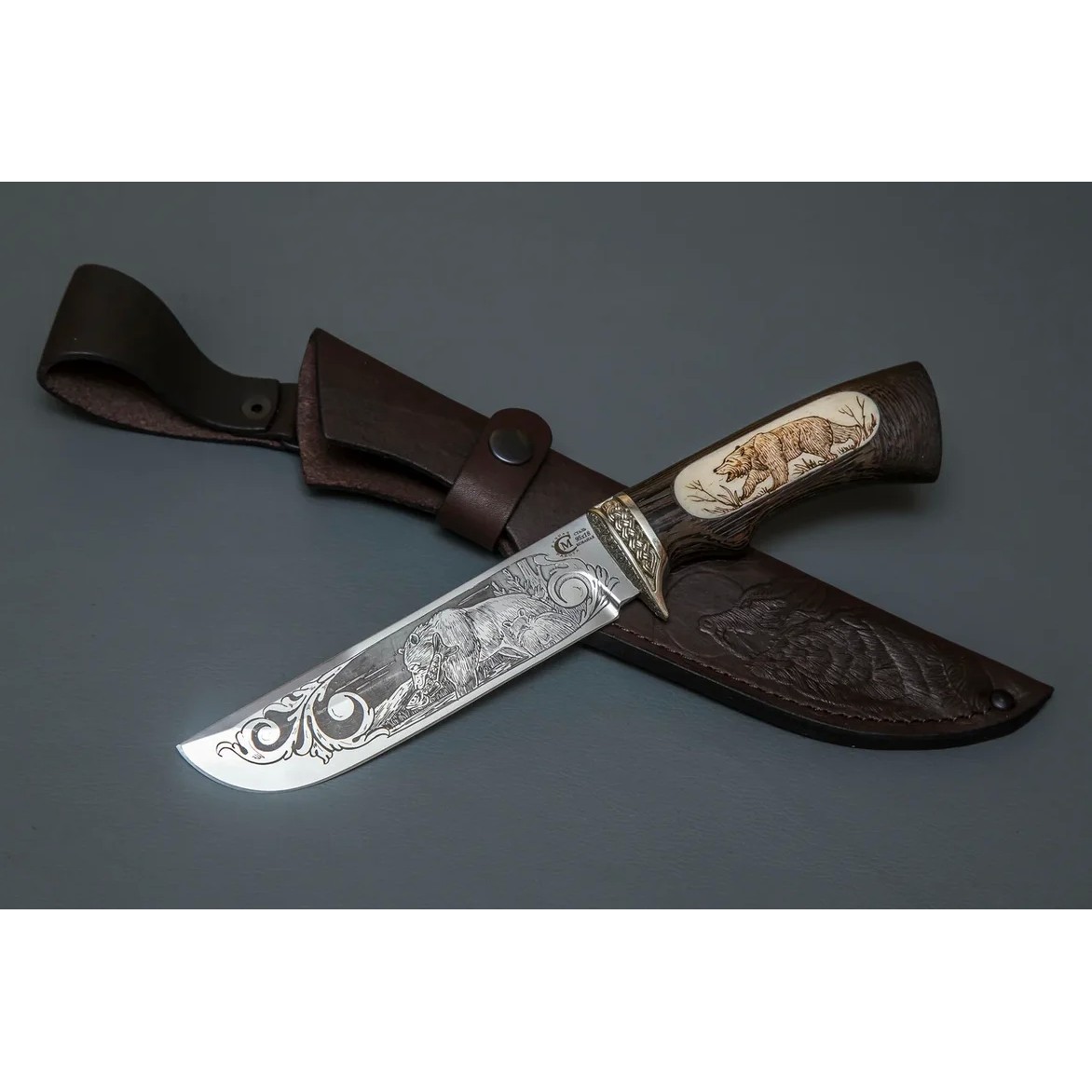 фото Туристический охотничий нож варяг ворсма, сталь 95х18, венге, мельхиор, ручная работа