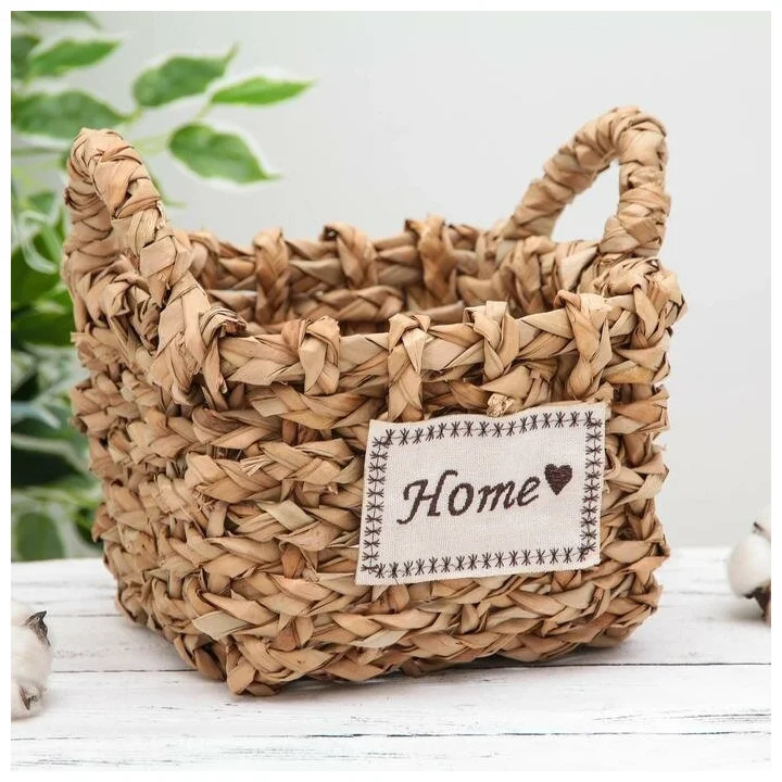 

Корзина Доляна плетеная, с ручками, Home, 27х22х19 см, малая, плетеная, с ручками, Home, 27х22х19 см, малая