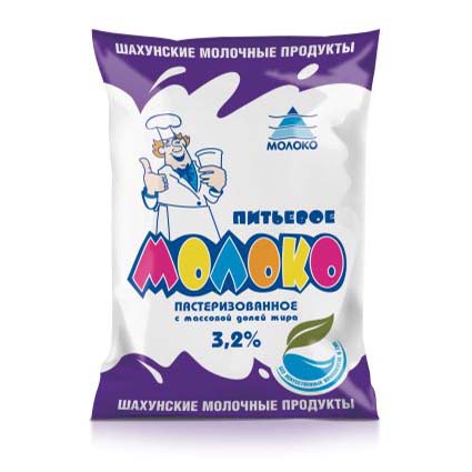 

Молоко Шахунские молочные продукты пастеризованное 3,2% 900 г бзмж