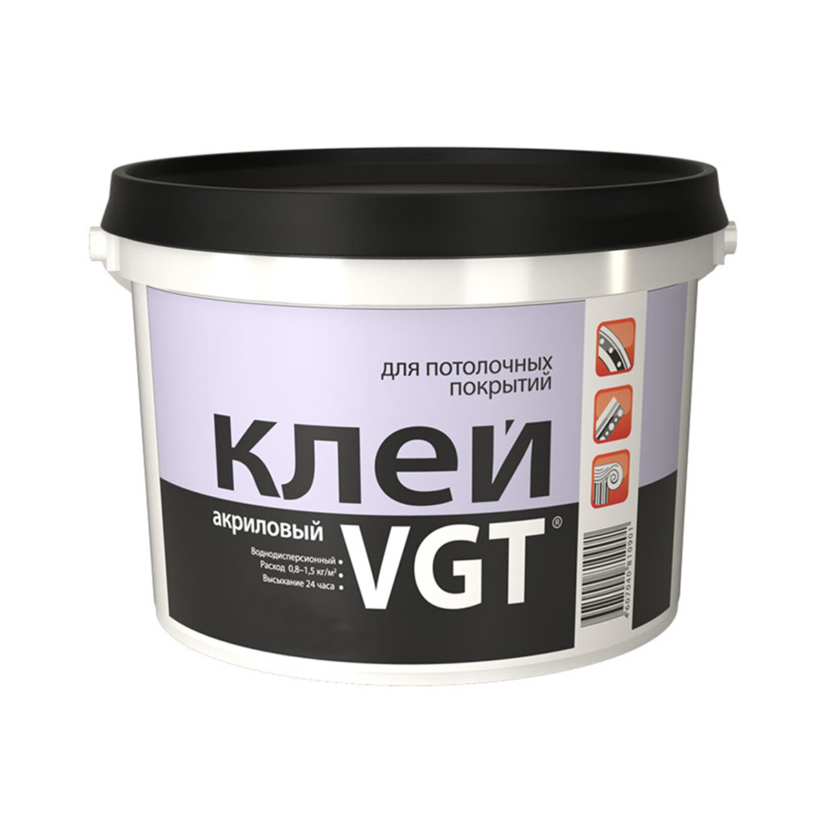 Клей для потолочных покрытий VGT, акриловый, 0,5 кг клей стиропоровый для потолочных плит 1 5 кг 9 quelyd