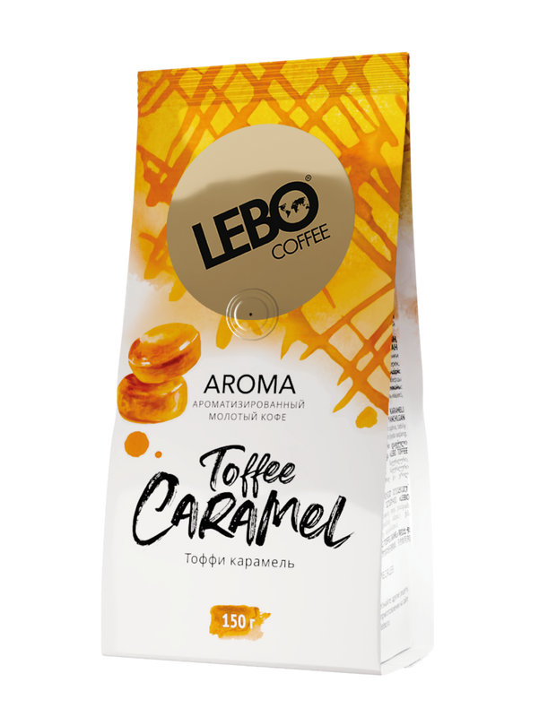 фото Кофе натуральный lebo aroma toffee caramel молотый, арабика, тоффи карамель, 150 г